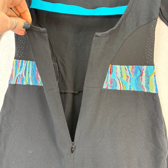 Puma X Coogi Black Bodycon Dress 3/4 Sleeve Crew Neck Scoop Back Womens Sz Small - Picture 6 of 9